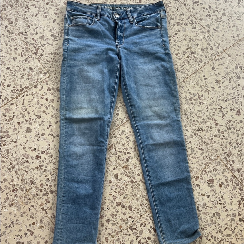 American Eagle Outfitters Women's Light Blue Skinny Jeans